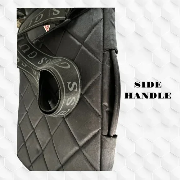 Guess Black Laptop Bag with Quilted Texture and Adjustable Strap - Picture 8 of 10